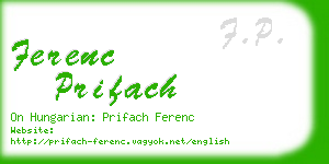 ferenc prifach business card